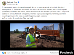 Gabriela Firea a inaugurat in iulie 2020 lucrarile la Spitalul Metropolitan. De atunci nu s-a mai lucrat acolo nimic.