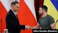 Президенти України Володимир Зеленський (п) та Польщі Анджей Дуда, Київ, червень 2023 року