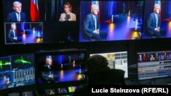 Петр Павел і Наталія Седлецька у студії Радіо Свобода у Празі. 14 червня 2023 року