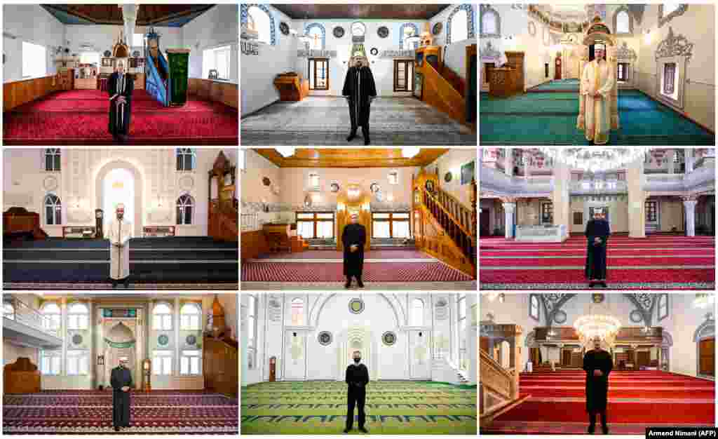 Imams across Kosovo posed in their empty mosques as the holy month of Ramadan neared its end. Kosovo's mosques have been closed since March 14 to prevent the spread of the coronavirus.