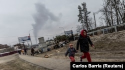 Эвакуация гражданского населения в Ирпене