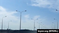 Трасса "Таврида" на въезде в Керчь. Крым, 8 октября 2022 года