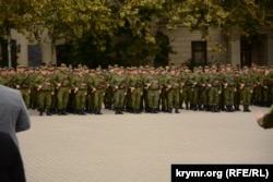 Мітинг, присвячений проводам російських військовослужбовців 47-ї мотострілецької дивізії на війну в Україні, Севастополь, 27 вересня 2022 року