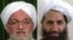 A combo photo shows Al-Qaeda chief Ayman al-Zawahiri (left) and Taliban leader Mawlawi Haibatullah Akhundzada.