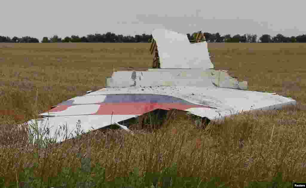 Part of the wreckage of the passenger jet which was strewn over an area of several miles. 