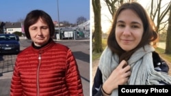 Любов і Діана, евакуйовані українки