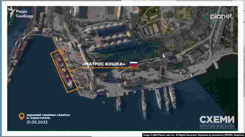 21 травня на місце «Матроса Позинича» біля терміналу стає інше російське судно «Матрос Кошка». Завантажується зерном і виходить з Севастополя. Вказуючи портом призначення Ліван, прямує до Середземного моря. Однак 30 травня його слід губиться: «Матрос Кошка» вимикає радари, знаходячись біля Кіпру.  