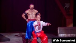 Номер «Посвята в козаки» на фестивалі «Циркове майбутнє» окупаційної адміністрації ОРЛО. Фото ЛІЦ