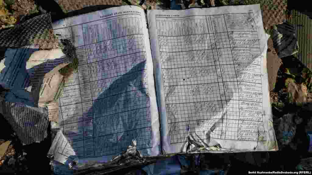 Шкільний журнал успішності зруйнованої російським авіаударом школи Бахмута 