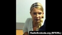 A screen capture of Yulia Tymoshenko from a late-September video.