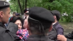 Kazakh Police Break Up Activists' News Conference Kazakh Police Break Up Activists' News Conference