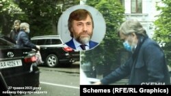 З першої автівки вийшов чоловік з охоронцем і пересів у другу – це був один з найближчих бізнес-партнерів Ахметова та народний депутат Вадим Новинський