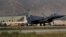 A US F-15E fighter jet lands at the Bagram Airbase in the Parwan province, some 50 kms north of Kabul on August 10, 2009