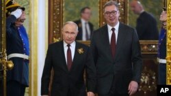 Predsednik Srbije Aleksandar Vučić sastao se u Kremlju sa ruskim predsednikom Vladimirom Putinom tokom obeležavanju 80. godišnjice pobede nad fašizmom, 9. maj 2025. 