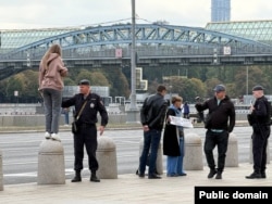 Пикет родных мобилизованных у здания Минобороны РФ