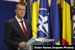 Conferință de presă susținută de ministrul Apărării, Ionuț Moșteanu, cu privire la retragerea unor militari americani din România, București, 29 octombrie 2025.