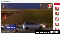 Скриншот зі зламаного сайту «Білдержтелерадіокомпанії». У прямому ефірі телеканал «Білорусь 1» показував жорстокі побиття силовиками людей на акціях протесту