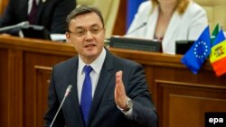 Moldovan parliament speaker Igor Corman: "This agreement is not against anyone. This is an agreement in favor of...the citizens of Moldova."