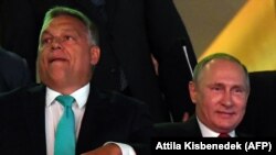 Прем’єр-міністр Угорщини Віктор Орбан (ліворуч) і президент Росії Володимир Путін. Будапешт, 28 серпня 2017 року