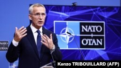 Generalni sekretar Sjevernoatlantskog saveza (NATO) Jens Stoltenberg na konferenciji za medije u Briselu, 30. septembra 2022.