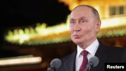 Очільник Росії Путін під час виступу у Пекіні. Китай, 3 вересня 2025 року