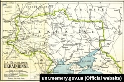 Мапа України, видана у Парижі в 1919 році