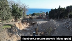 Стройка в Форосском парке 3 марта 2021 года