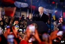 Джо Байден під час виступу у Варшаві. 21 лютого 2023 року