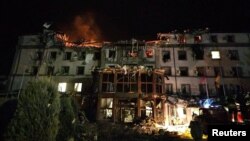 Clădire lovită de forțele rusești în Krivoi Rog, al doilea cele mai mare oraș din regiunea ucraineană Dnipropetrovsk - martie 2025.