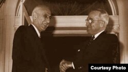 Iranian Prime Minister Mohammad Mosaddegh (left) is welcomed by U.S. President Harry Truman in 1951.