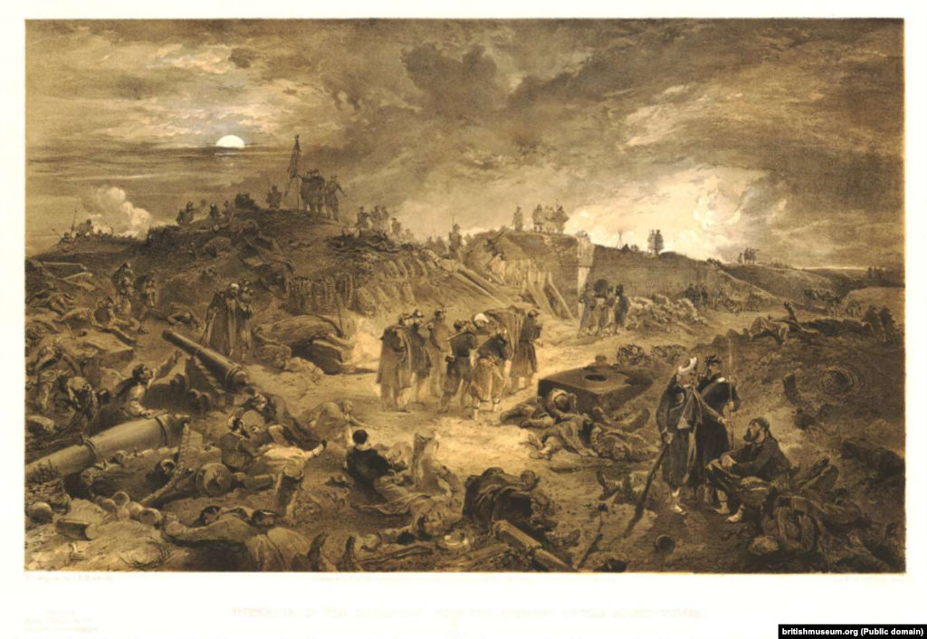 В ходе боевых действий Крымской войны с весны 1854 года на море господствовал военный флот союзников, а на суше боевые действия с сентября 1854-го и до июля 1855 года шли с переменным успехом. В результате после нескольких кровопролитных сражений и штурмов французские войска овладели ключевой позицией в обороне Севастополя – Малаховым курганом, что предрешило исход Севастопольской обороны. После этого главнокомандующий русскими войсками в Крыму князь Горчаков за одну ночь перевел свои войска на Северную сторону Севастополя. Город подожгли, пороховые погреба взорвали, военные суда, стоявшие в бухте, затопили. Союзники, однако, не решились преследовать российские войска, считая город заминированным, и только 30 августа (11 сентября) 1855 года вступили в дымящиеся развалины Севастополя