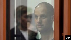 Gerschkovich în sala de judecată de la Palatul Justiției din Ekaterinburg, Rusia, pe 19 iulie 2024.