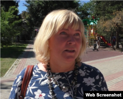 Скріншот відео, жителька села Мирне розповідає про ситуацію з водою в селі, вересень 2020