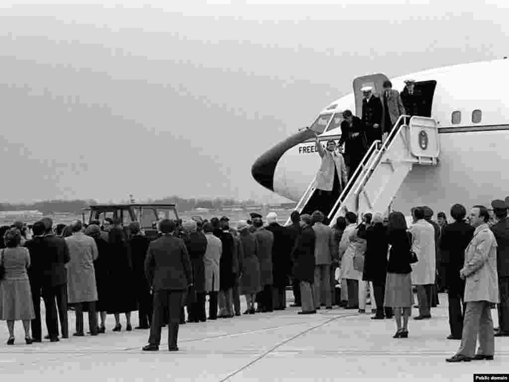 All 52 of the remaining hostages were eventually released on January 20, 1981, after 444 days in captivity. The freed Americans were welcomed at Andrews Air Force Base in Maryland on January 27, 1981.