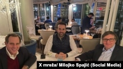 O planovima gradnje Jadransko-jonski auto-puta: Spajić sa direktorom za internacionalne odnose Bechtela Stjuartom Džonsom i tadašnjim specijalnim američkim izaslanikom za Balkan Metjuom Palmerom, januara 2021