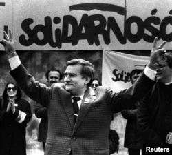 Засновник польського руху «Солідарність» Лех Валенса. Плоцьк, 7 травня 1989 року