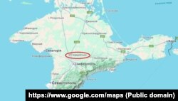 Поселок Гвардейское на карте Крыма