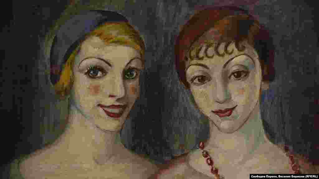 Асен Василиев, "Две приятелки", 1930 г. Един от малкото примери в българското изкуство по това време, показващо две жени, които се забавляват.