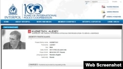 Interpol “Red Notice” for the arrest of Aleksei Kuznetsov