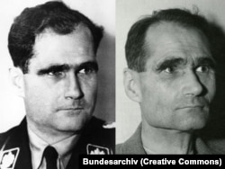 Рудольф Гесс у 1933 році (ліворуч) і він же у 1945 році