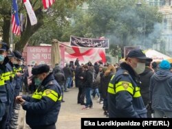 Під час демонстрації на підтримку Ніки Мелії в Батумі, 23 лютого 2021 року