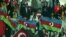 Azerbaijani football fans at the Turkey-Armenia World Cup qualifying match in Bursa in October 2009