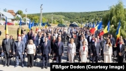 Membrii blocului electoral „Patriotic al socialiștilor, comuniștilor, Inima și Viitorul Moldovei” la evenimentul de lansare în campanie la Mănăstirea Căpriana, raionul Strășeni - 29 august 2025