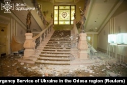 Готель Брістоль, який зазнав пошкоджень внаслідок російської атаки, 31 січня 2025 року