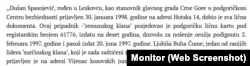 Tekst u nedjeljniku Monitor iz maja 2009. godine