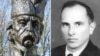 Комбінована світлина. Пам’ятник гетьману України Івану Мазепі в Чернігові та фотографія лідера ОУН Степана Бандери
