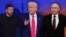 Владимир Зеленский, Дональд Трамп и Владимир Путин. Коллаж