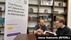 Vladimir Šmeljev i Aleksandar Zarickij sa Fakulteta slobodnih umjetnosti u nauka, Budva, 4. jun 2025.