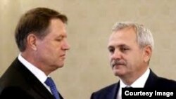 Președintele Klaus Iohannis și fostul lider PSD Liviu Dragnea.