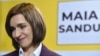 Maia Sandu speaks to the press in Chisinau on November 16 following her victory in Moldova's presidential election.